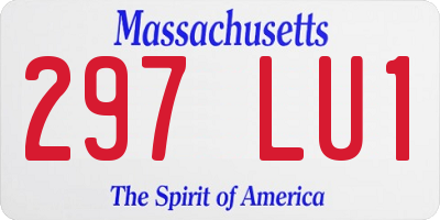 MA license plate 297LU1
