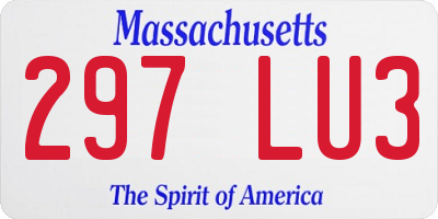 MA license plate 297LU3