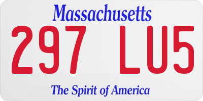 MA license plate 297LU5