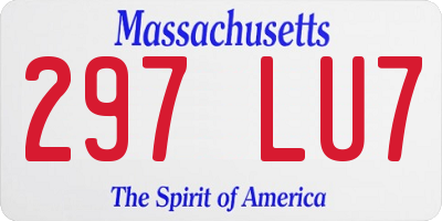 MA license plate 297LU7