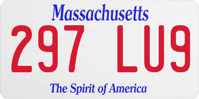 MA license plate 297LU9