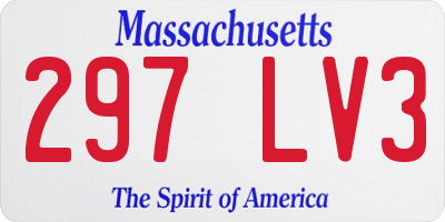 MA license plate 297LV3