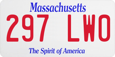 MA license plate 297LW0