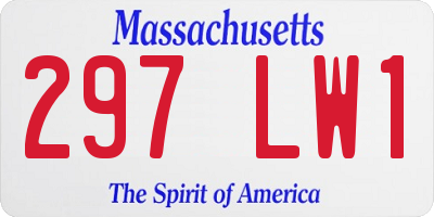 MA license plate 297LW1
