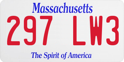 MA license plate 297LW3
