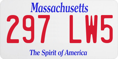 MA license plate 297LW5