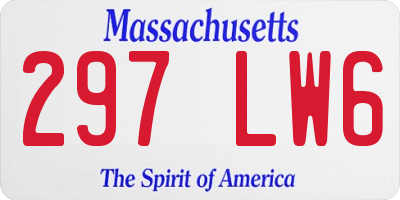 MA license plate 297LW6