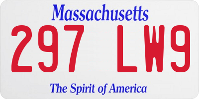 MA license plate 297LW9