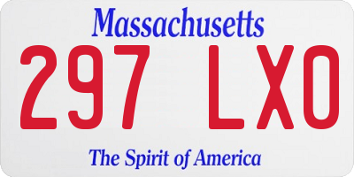 MA license plate 297LX0