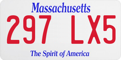MA license plate 297LX5