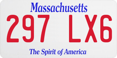 MA license plate 297LX6
