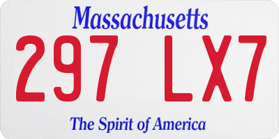 MA license plate 297LX7