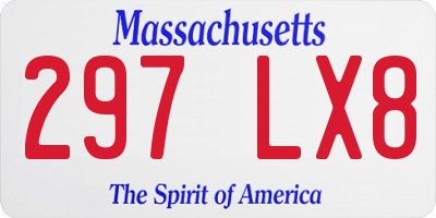 MA license plate 297LX8