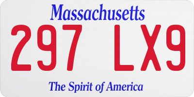 MA license plate 297LX9