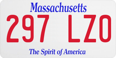 MA license plate 297LZ0