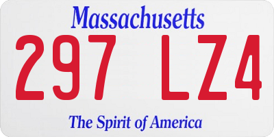 MA license plate 297LZ4