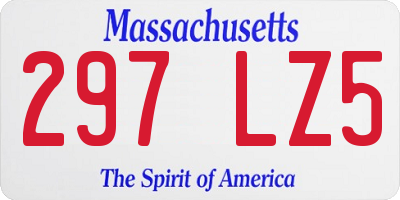 MA license plate 297LZ5
