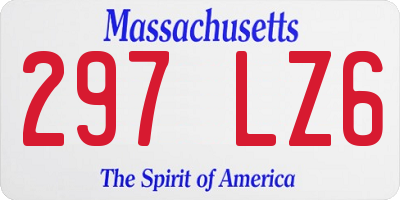 MA license plate 297LZ6