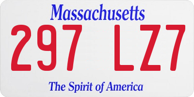 MA license plate 297LZ7
