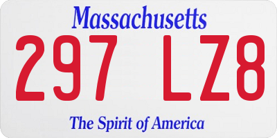 MA license plate 297LZ8