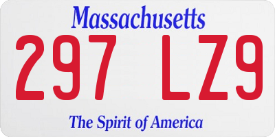 MA license plate 297LZ9