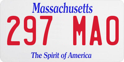 MA license plate 297MA0
