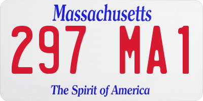 MA license plate 297MA1