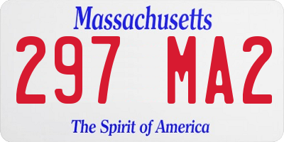 MA license plate 297MA2
