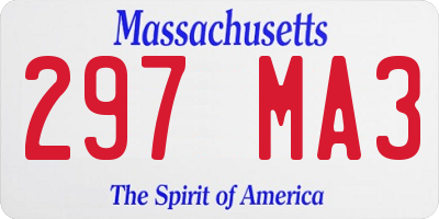 MA license plate 297MA3