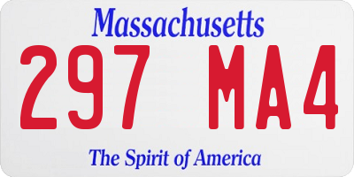 MA license plate 297MA4