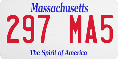 MA license plate 297MA5
