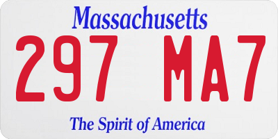 MA license plate 297MA7