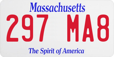 MA license plate 297MA8