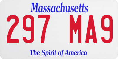 MA license plate 297MA9