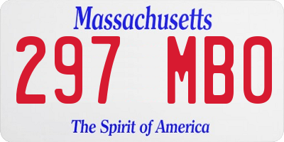 MA license plate 297MB0