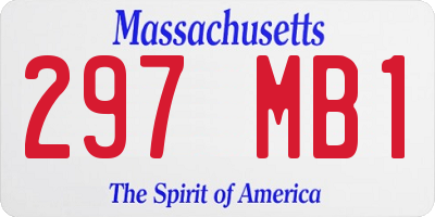 MA license plate 297MB1