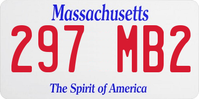 MA license plate 297MB2
