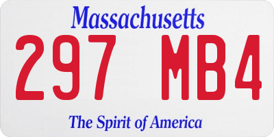 MA license plate 297MB4