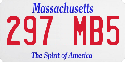 MA license plate 297MB5
