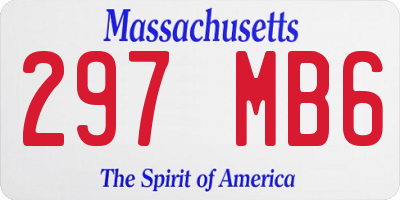 MA license plate 297MB6