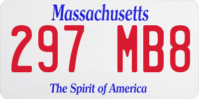 MA license plate 297MB8