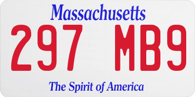 MA license plate 297MB9