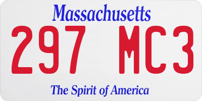 MA license plate 297MC3
