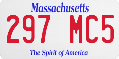MA license plate 297MC5