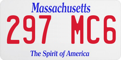 MA license plate 297MC6
