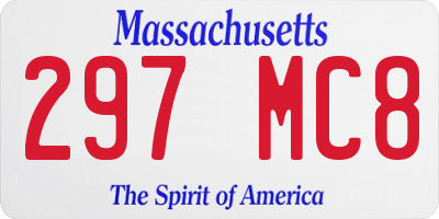 MA license plate 297MC8