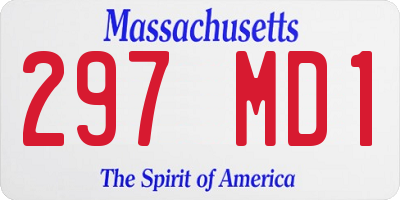 MA license plate 297MD1