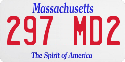 MA license plate 297MD2