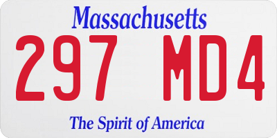 MA license plate 297MD4