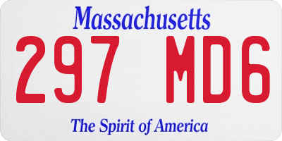 MA license plate 297MD6